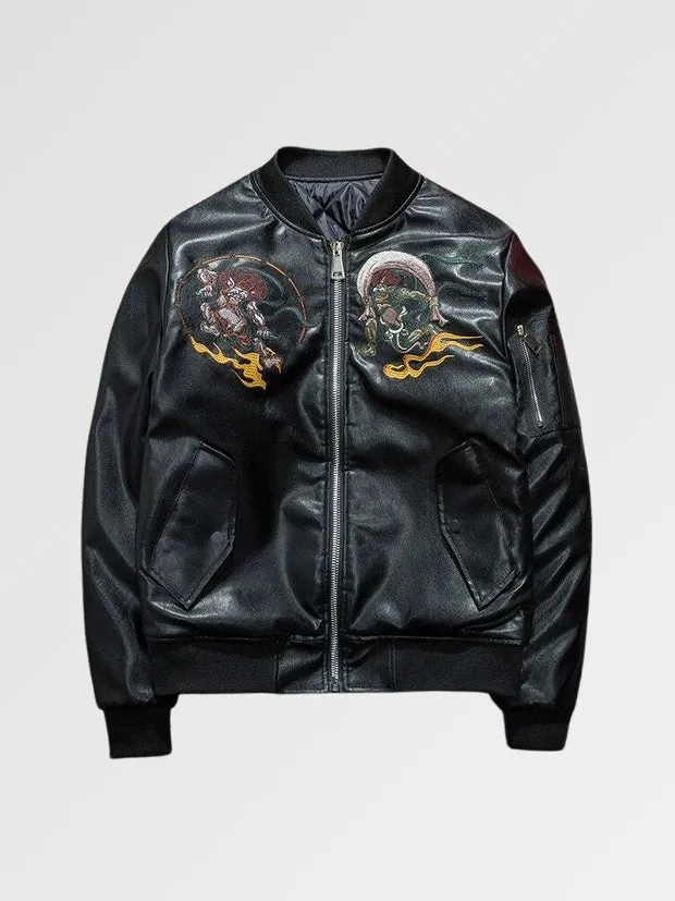 Esprit du Japon blouson sukajan broderie Fūjin Raijin