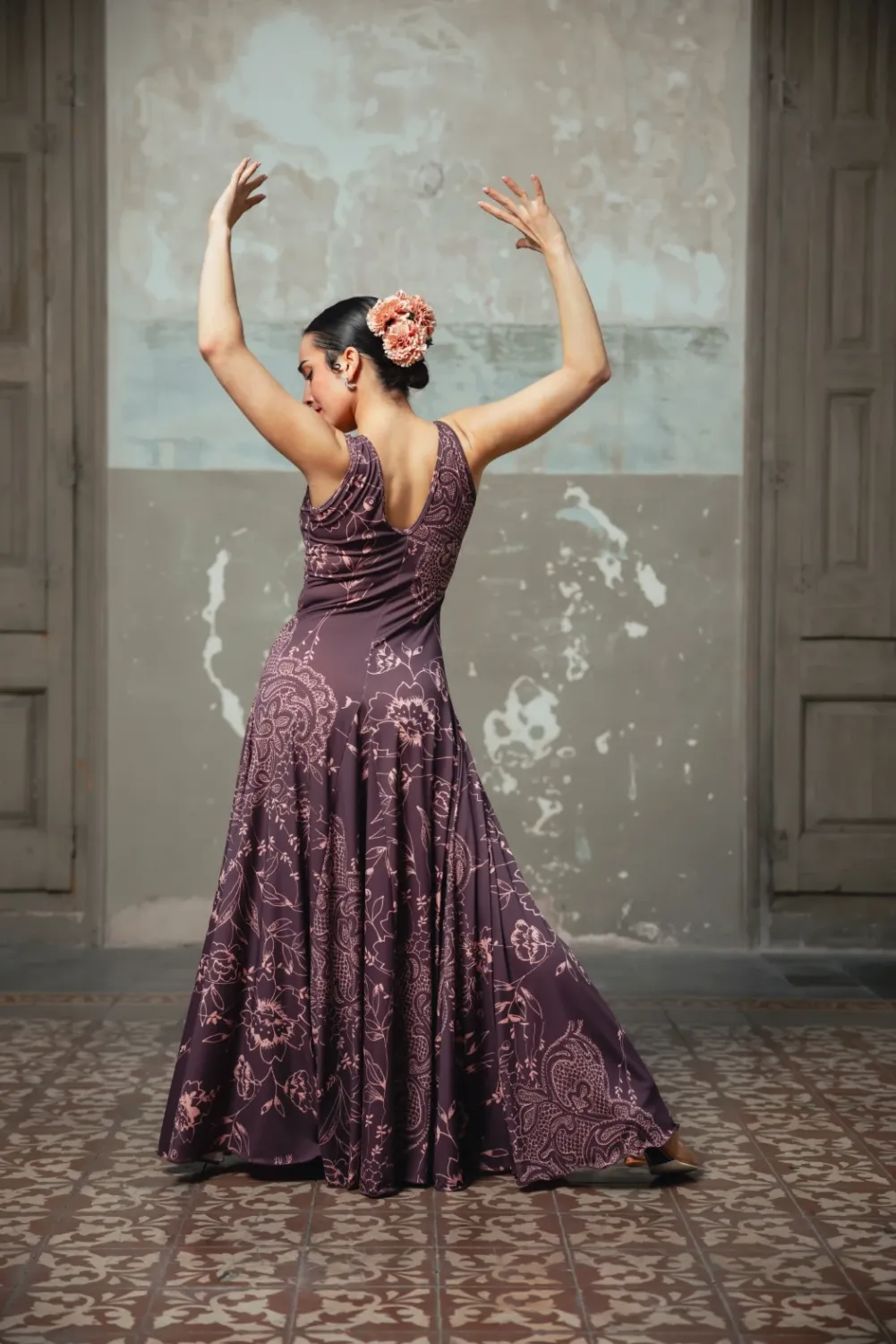 Viva La Feria Alquimia robe de flamenco longue à bretelles