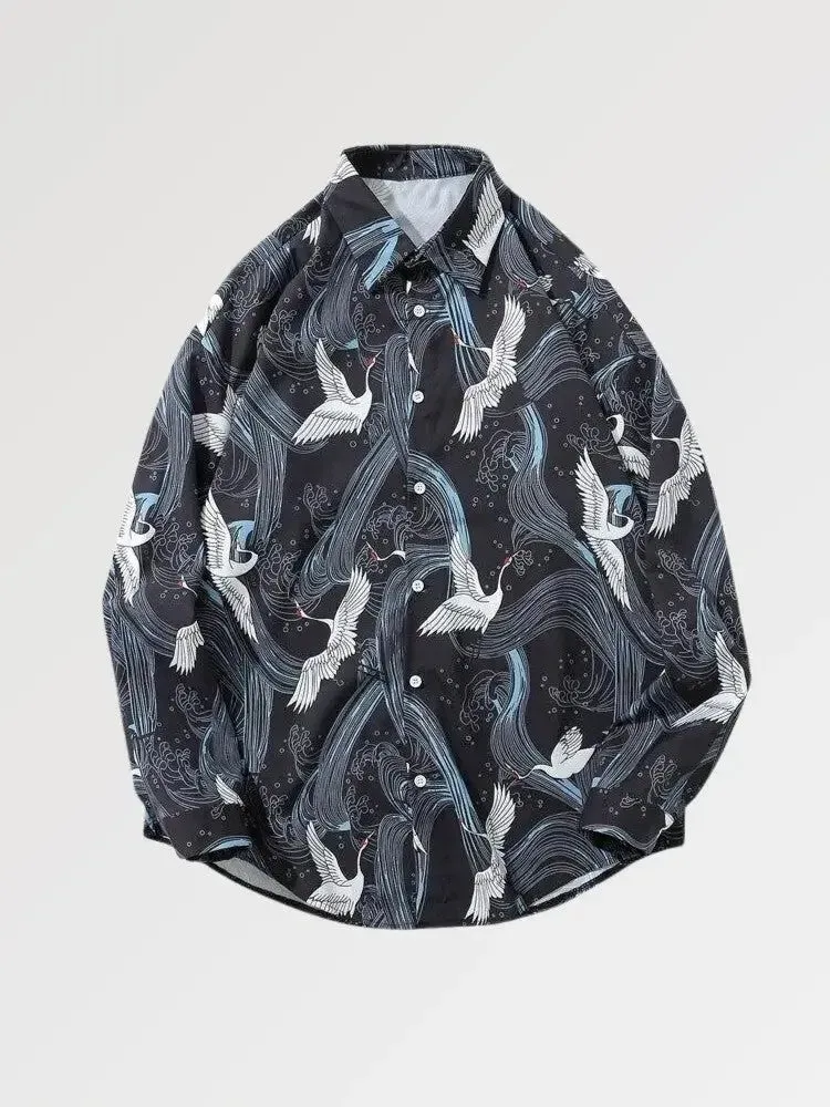 Japon style Chemise Motif Japonais ‘mihara’ chemise oversize