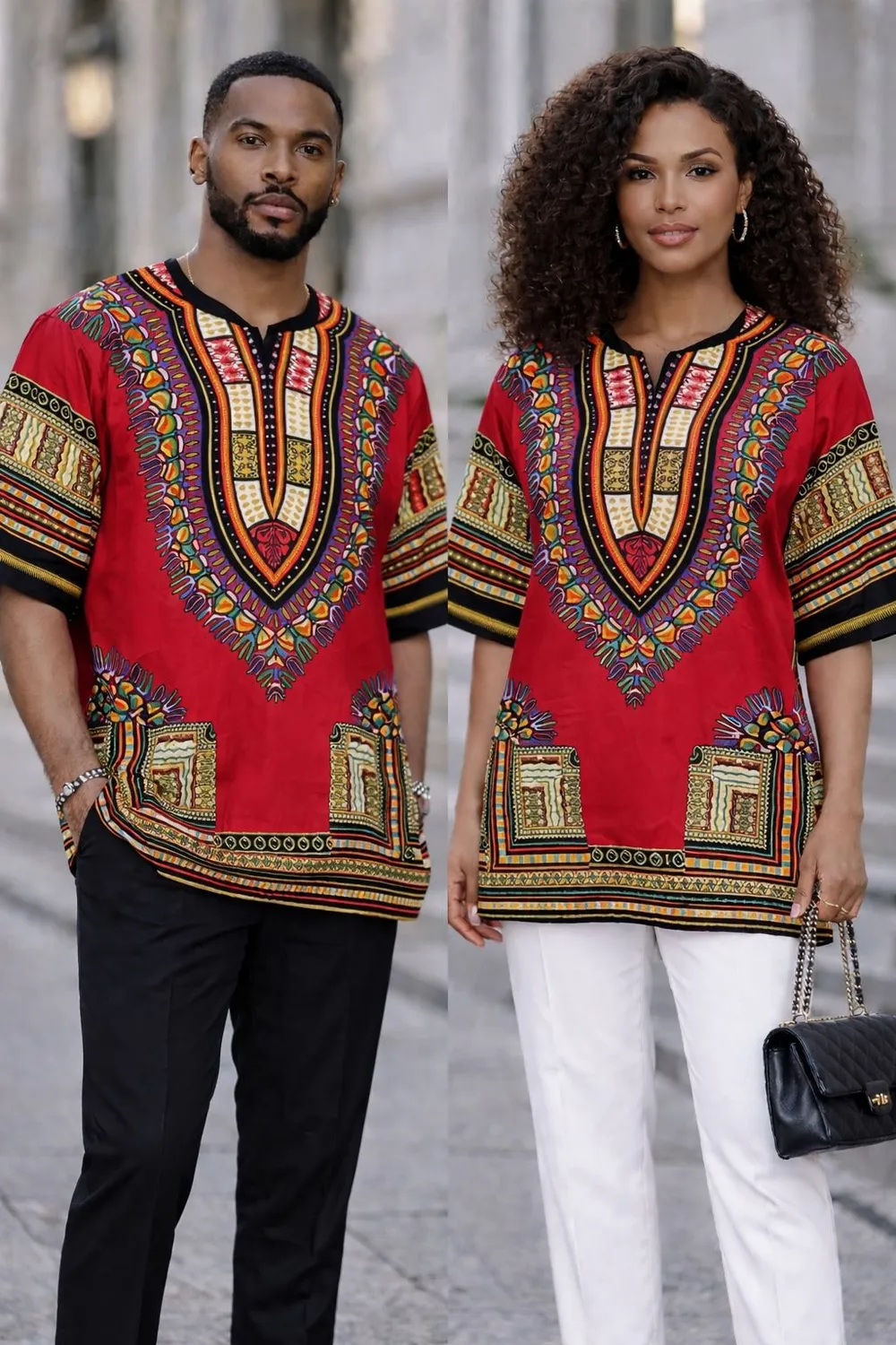 KAVAZI Traditional Dashiki tunique coton à poches
