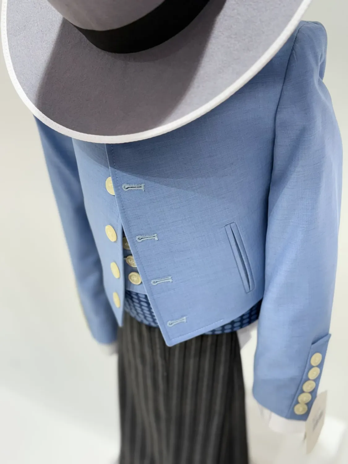 Viva la Feria Jerez Jr traje campero garçon bleu rayé