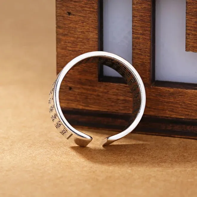 Esprit du Japon bague Sutra du Cœur kanji argent