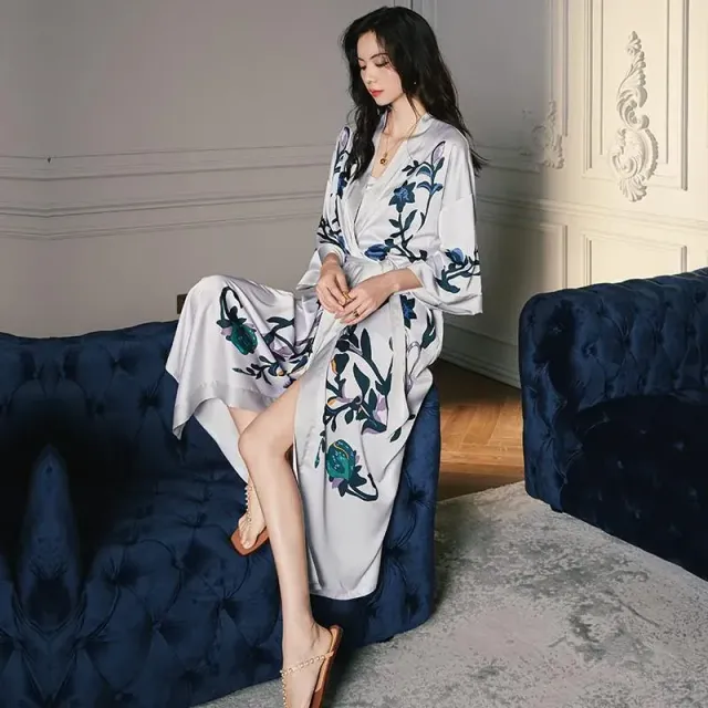 Japon style Nuit kimono long femme fluide