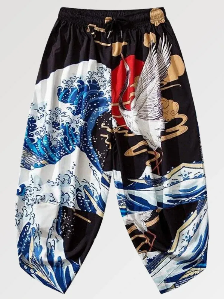 Japon style survêtement Kanagawa rétro vague coton