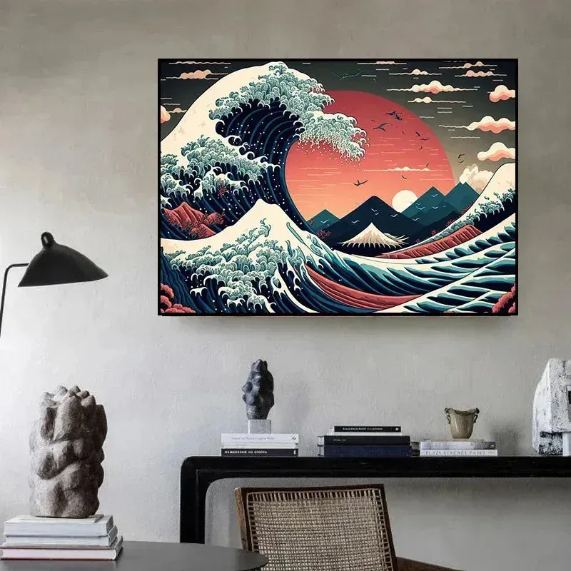 Japon Style Kanagawa Tableau Art Mural Zen