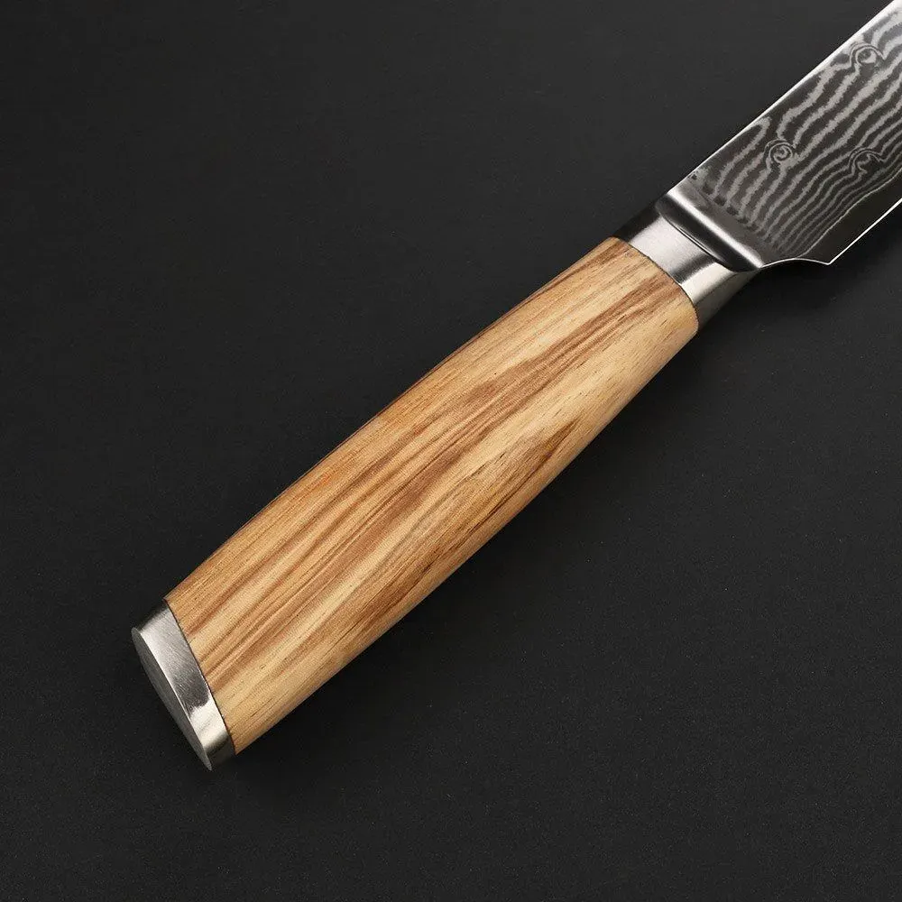Japon style Damascus Santoku Knife Nanae couteau japonais