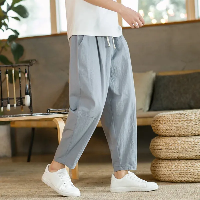 Esprit du Japon pantalon large homme coton 7/8