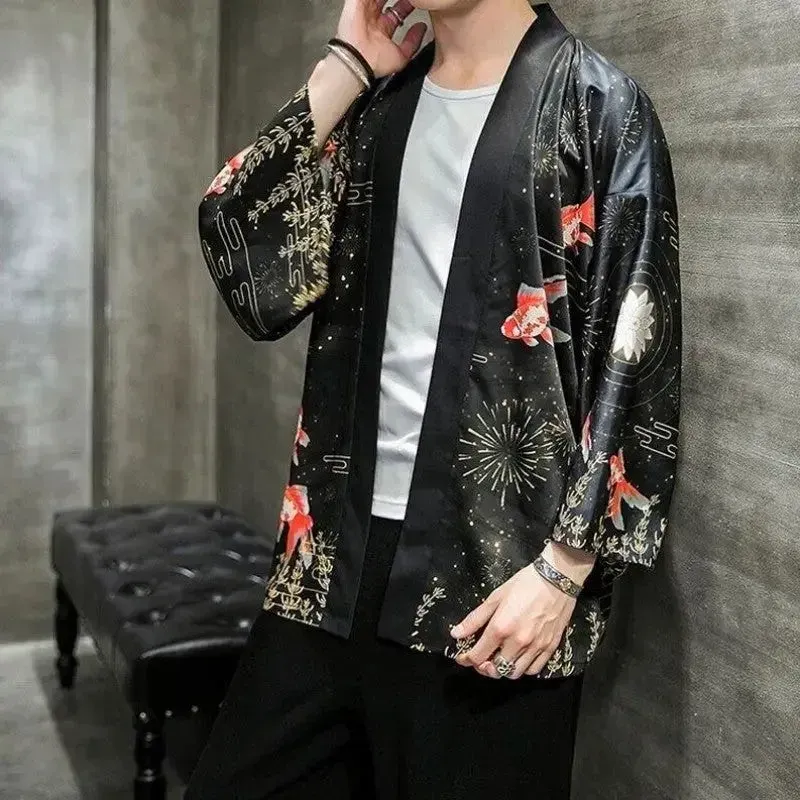 Japon style Haori Kimono Homme Sadao noir