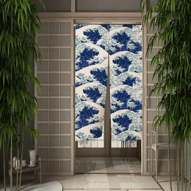 Japon style Vague de Kanagawa noren Hokusai