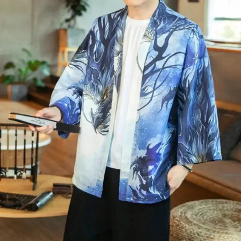 Japon style Kaito kimono leger homme dragon
