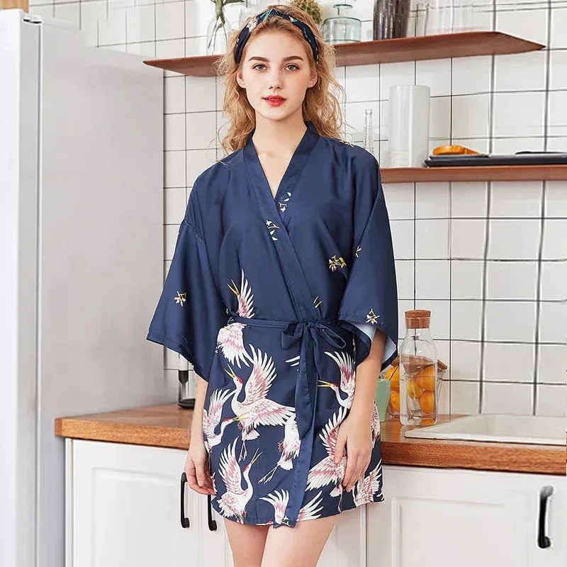 Japon style kimono femme robe de chambre ceinture obi