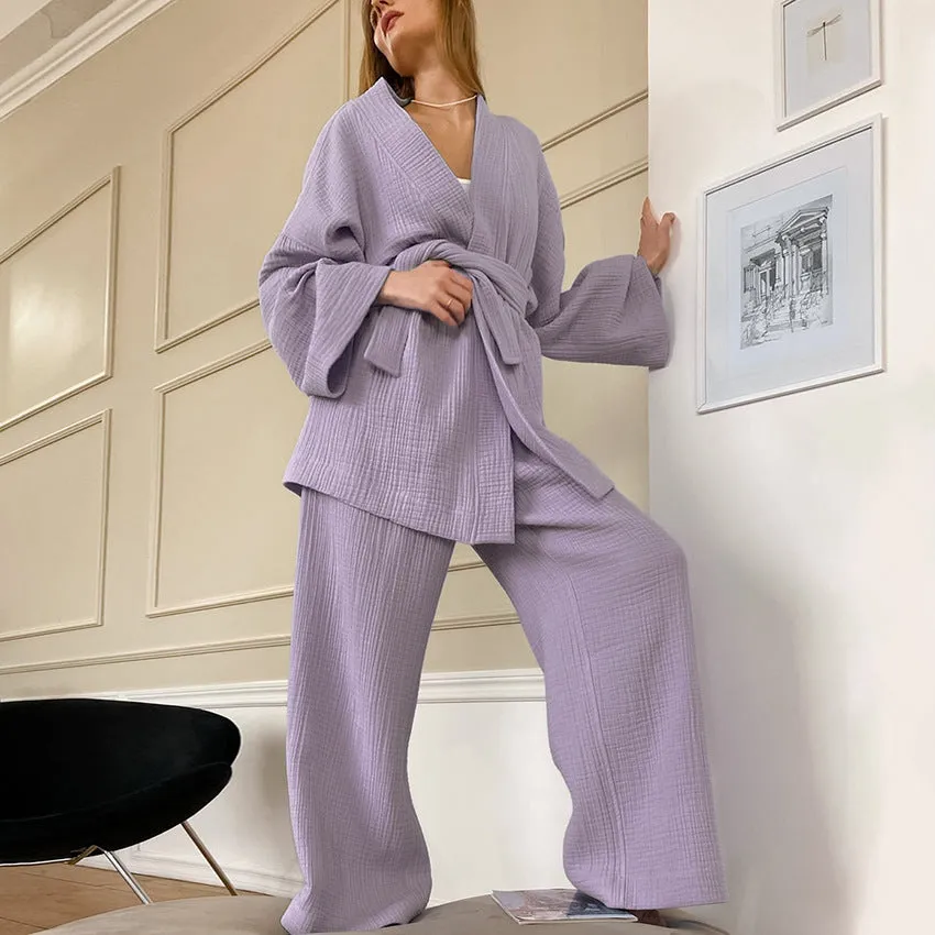 Esprit du Japon ensemble kimono gaze de coton ample