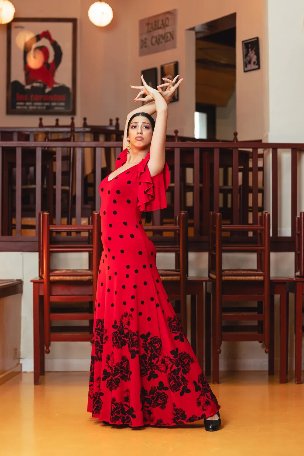 VIVA LA FERIA Temple robe danse flamenco jersey imprimé