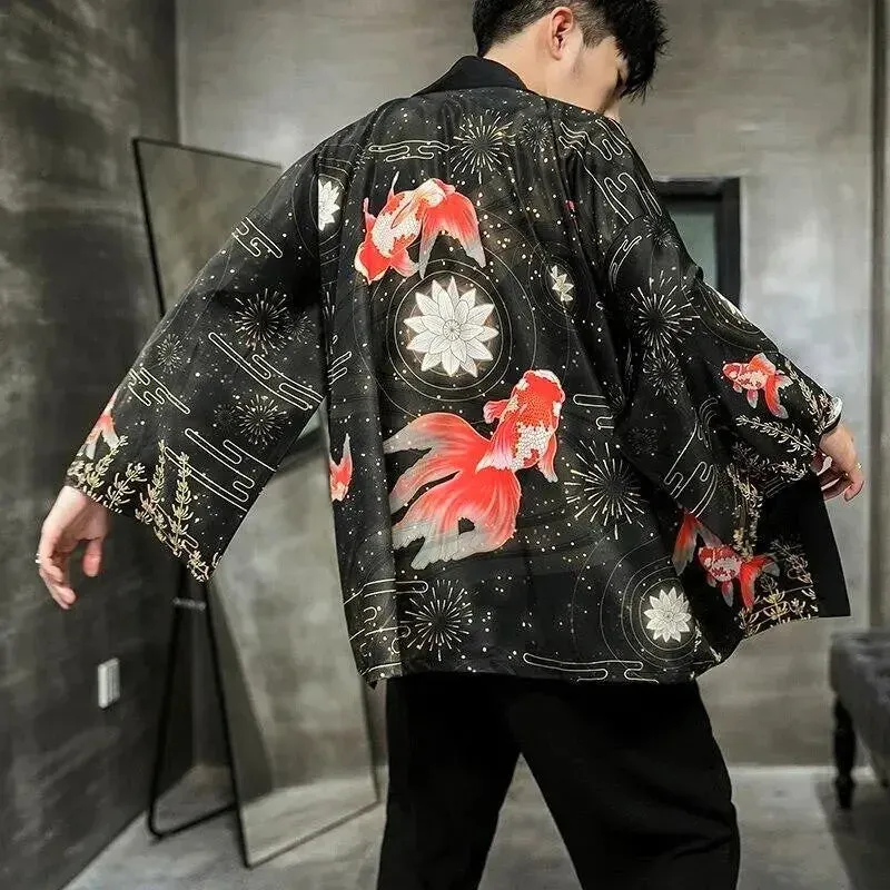 Japon style Haori Kimono Homme Sadao noir