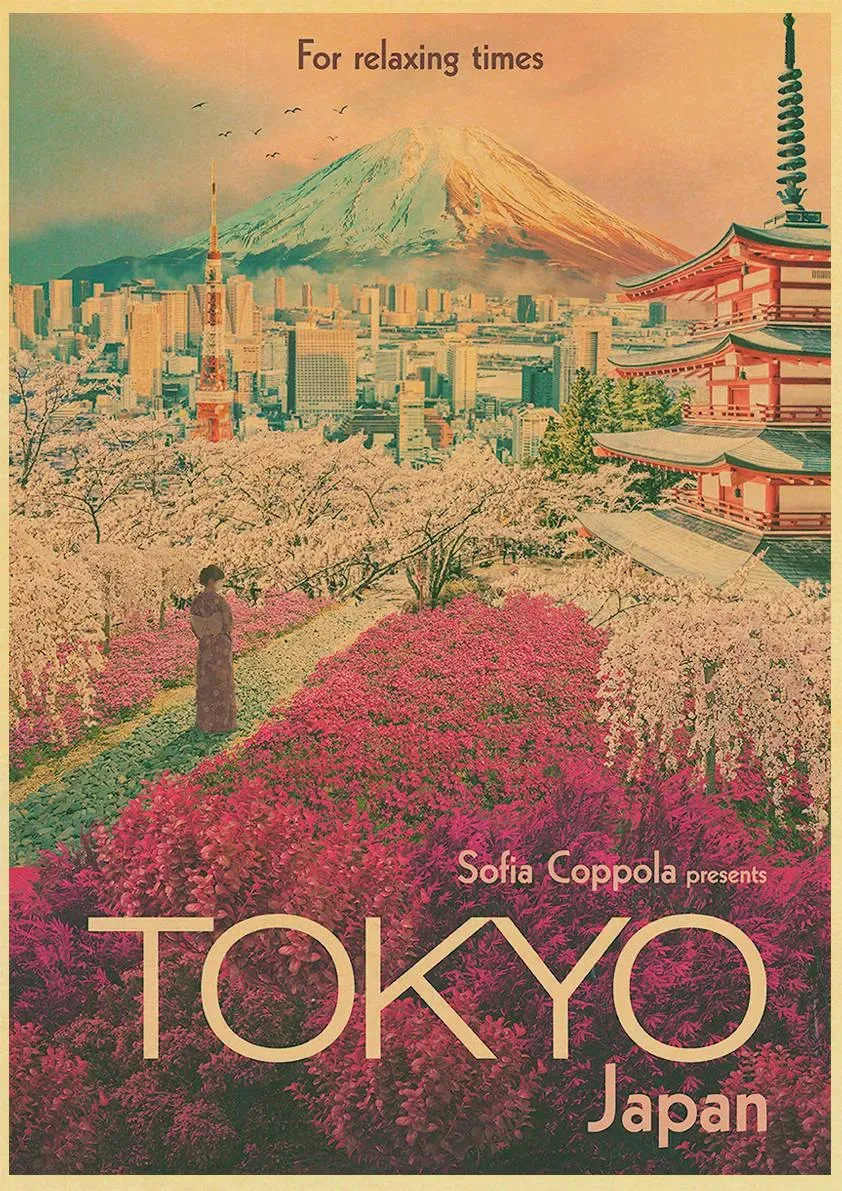 Japon style Fleurs Vintage affiche florale rétro