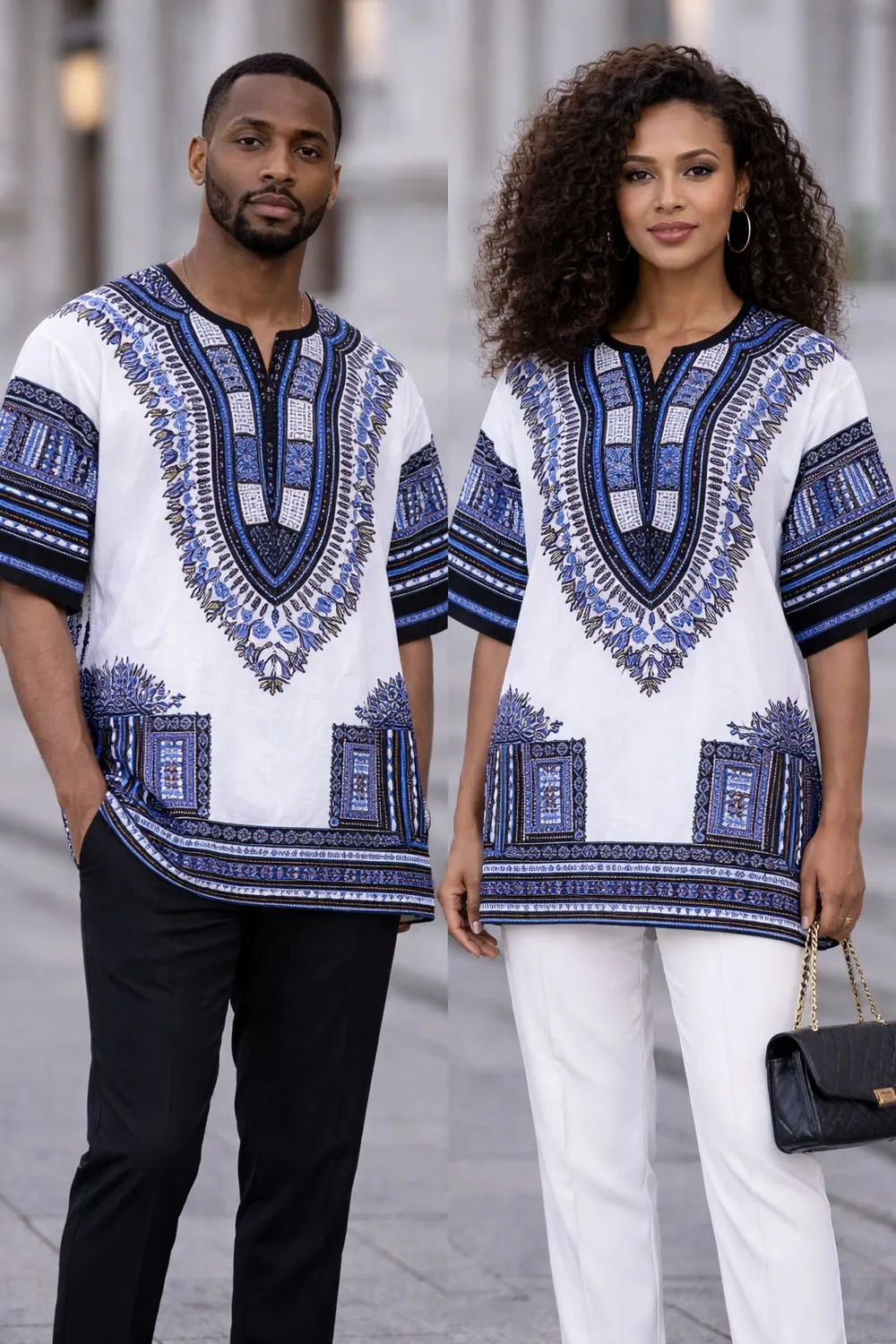KAVAZI Traditional Dashiki tunique coton à poches