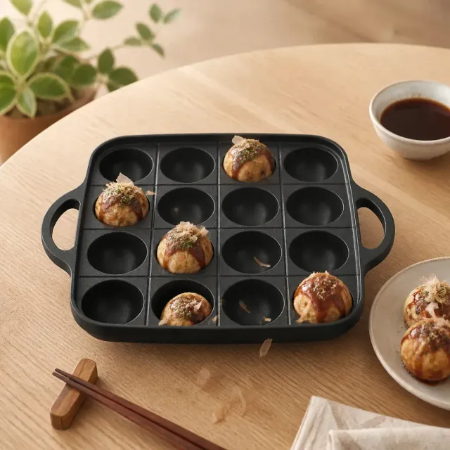 Esprit du Japon poêle takoyaki 16 alvéoles aluminium