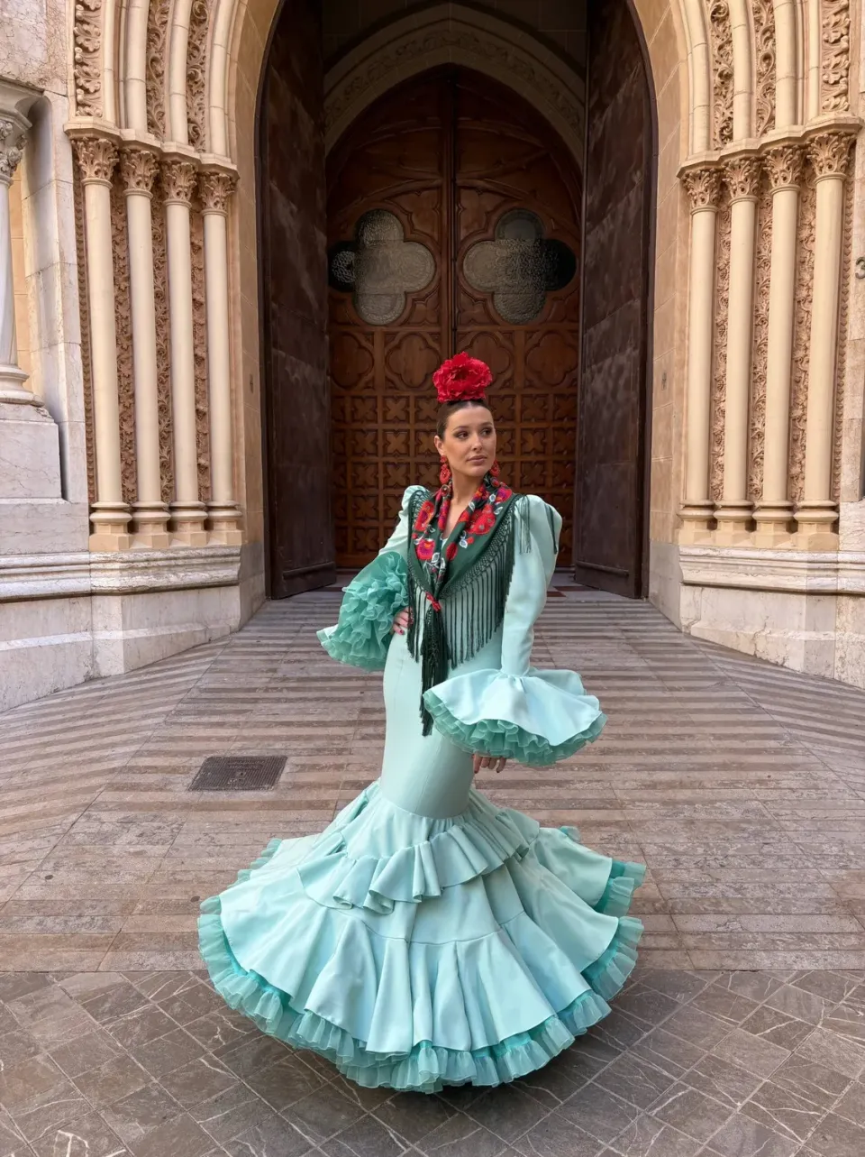 Viva La Feria Gardenia robe flamenca