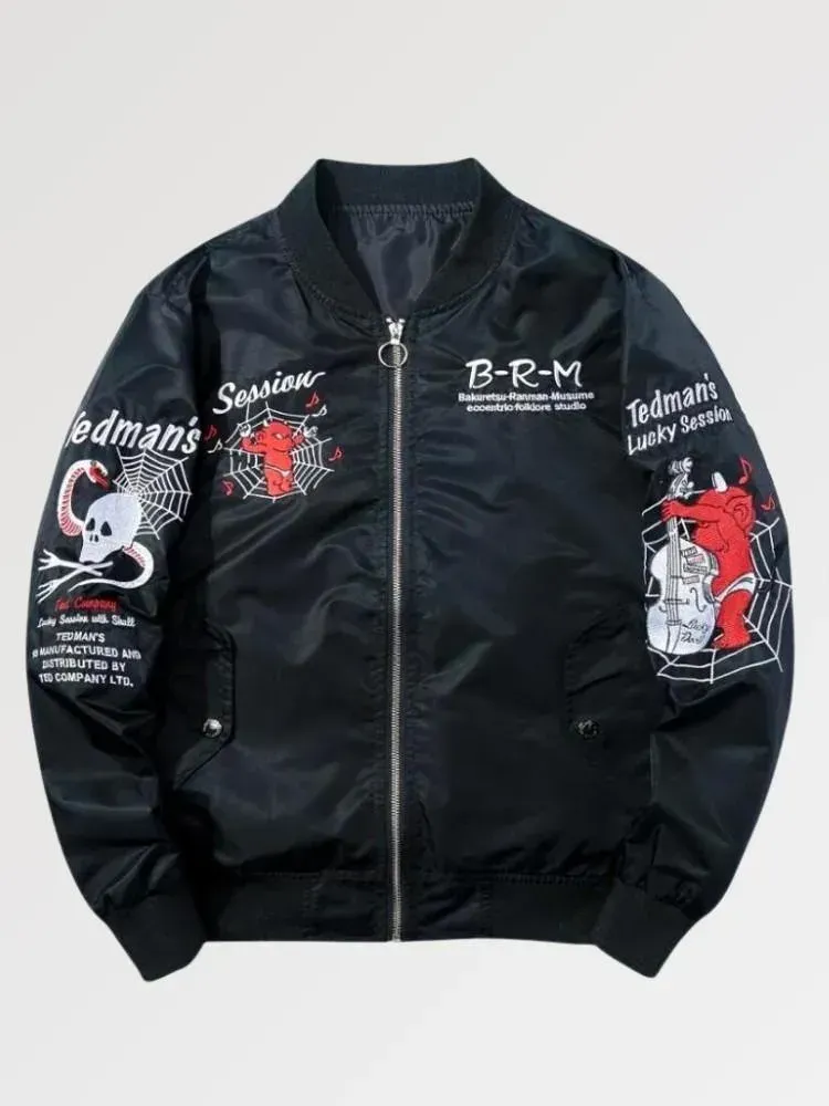Japon style Devil Session bomber souvenir brodé