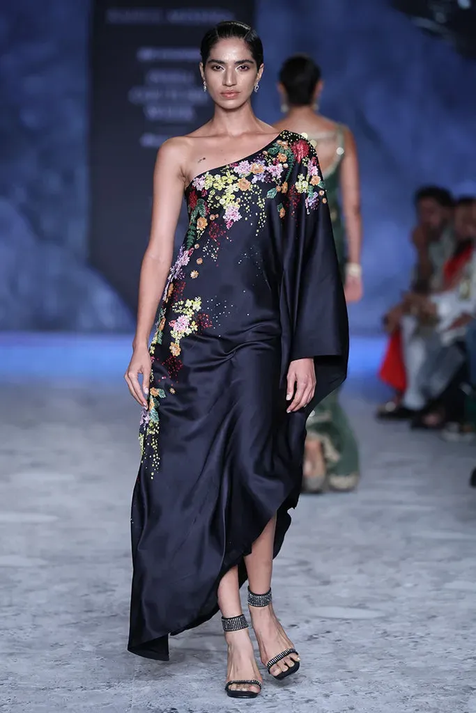 Rahul Mishra Bird Song kaftan brodé main noir