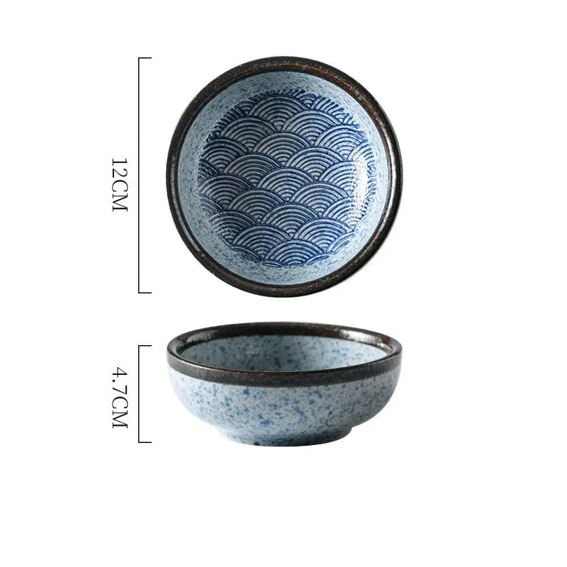 Japon style bol à riz Seigaiha motif vagues