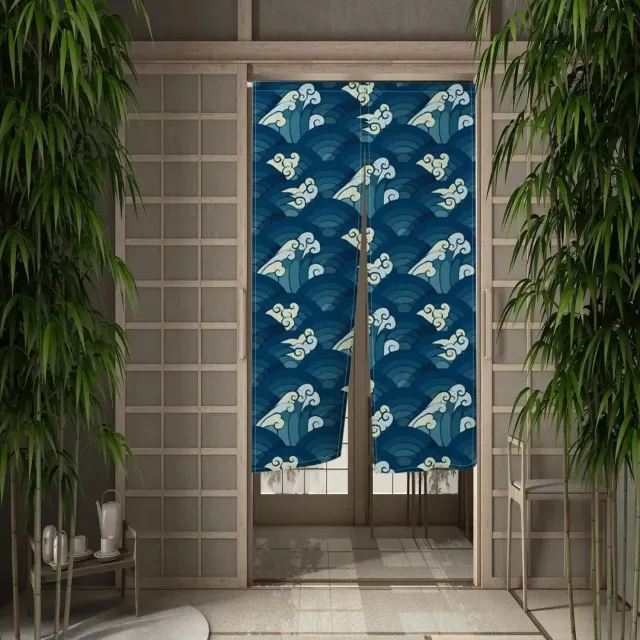 Japon style Noren Japonais ‘setoko’ rideau lin