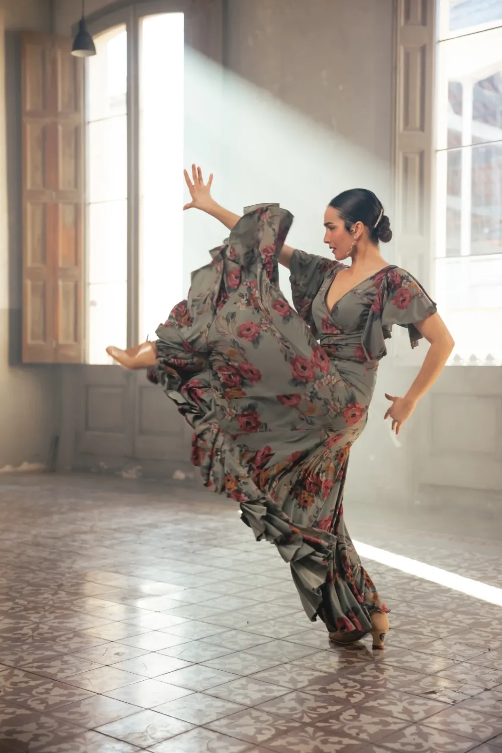 Viva La Feria Olas robe danse flamenco imprimée élastique