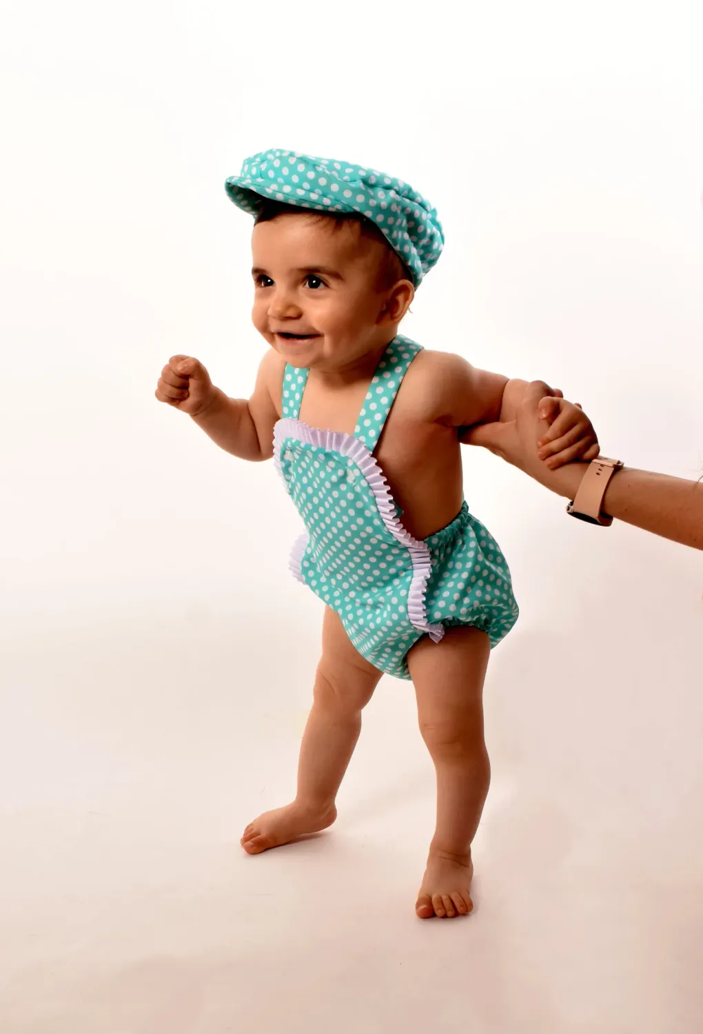 Viva La Feria Carlos ensemble bébé pois avec casquette