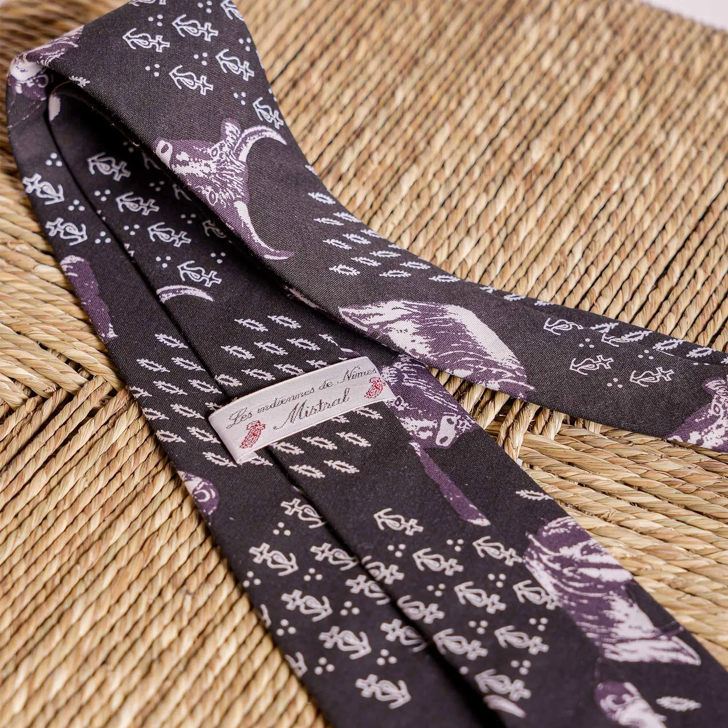 Mistral Patch cravate coton noire