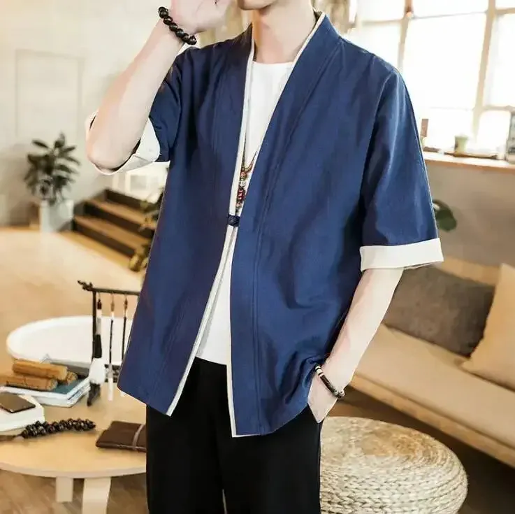 Esprit du Japon Veste Longue Kimono Homme Coton
