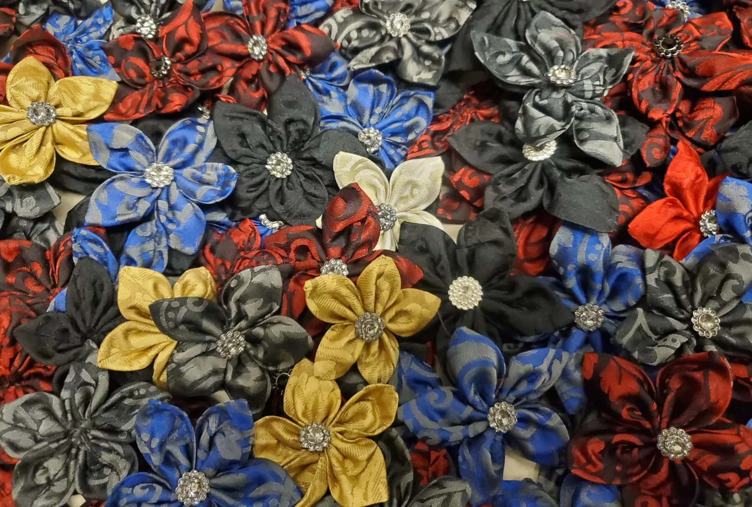 Geht's In Floriale barrette cheveux damassé 2 fleurs