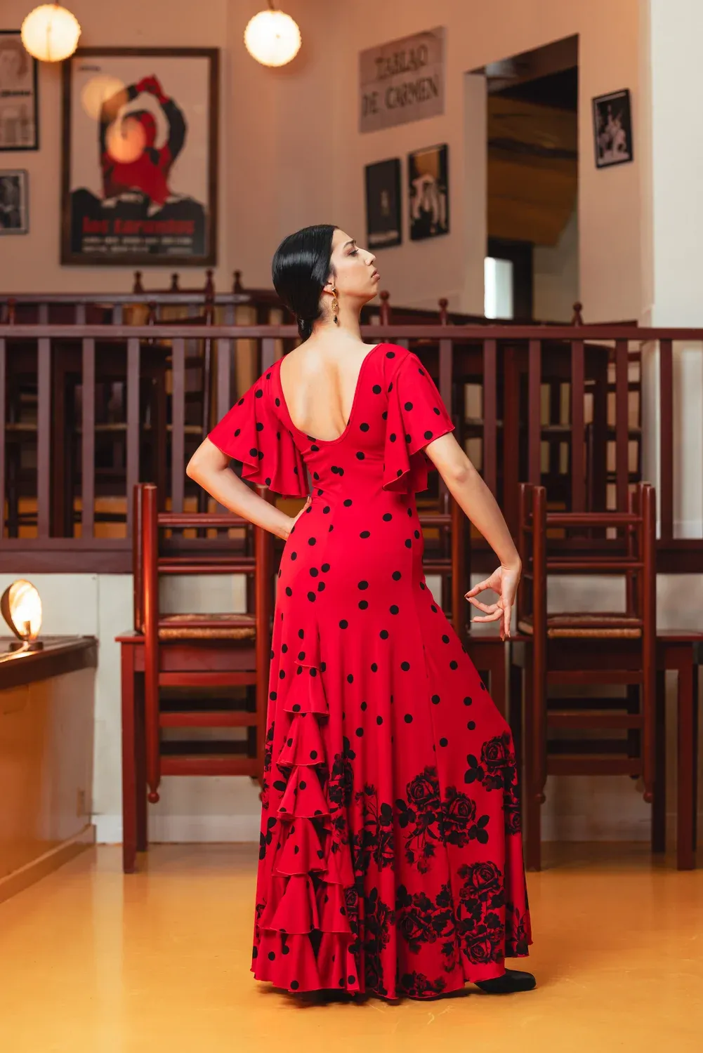 VIVA LA FERIA Temple robe danse flamenco jersey imprimé