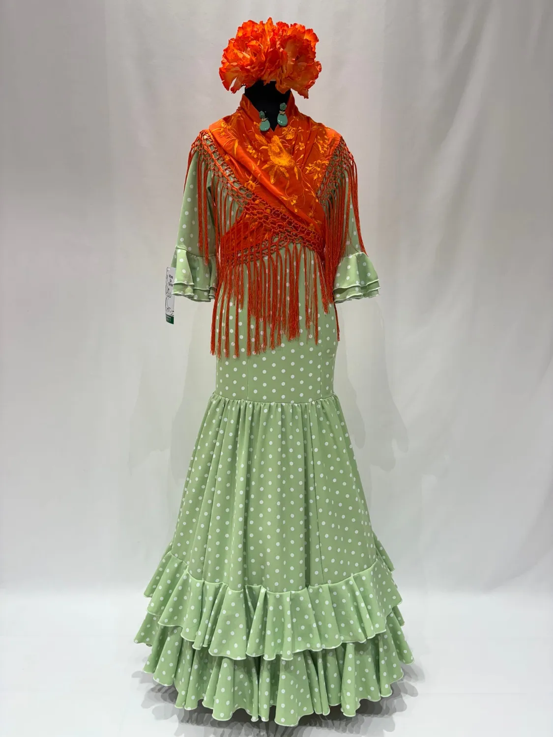 Viva la Feria Nataly robe flamenco fille vert pomme 9