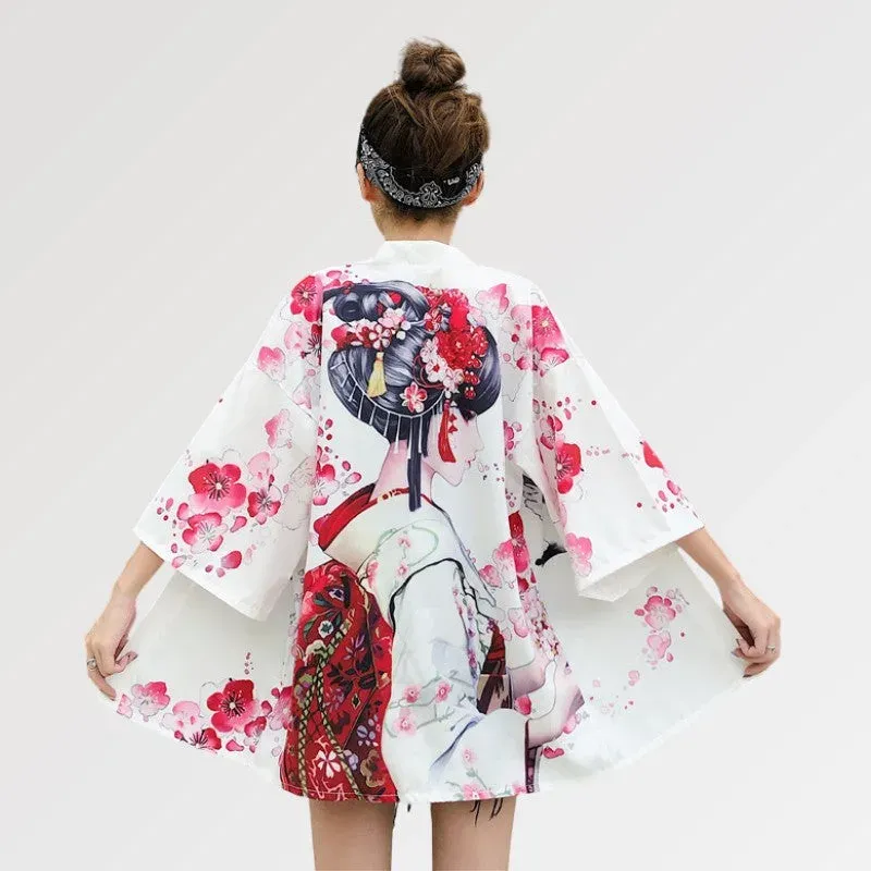 Japon style Sakura X Geiko cardigan geisha