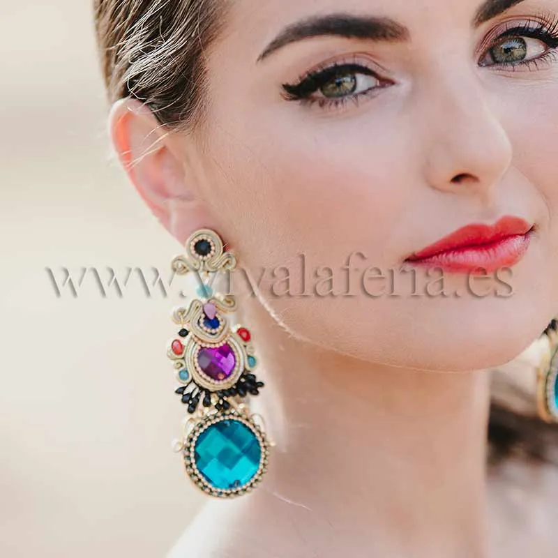 Viva La Feria Roxane Candela de Reina boucles turquoise