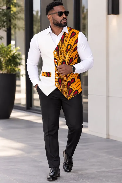 KAVAZI Ankara gilet homme wax cérémonie