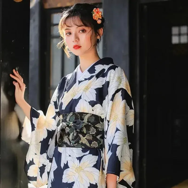 Japon style natsumi kimono femme fleur vanille