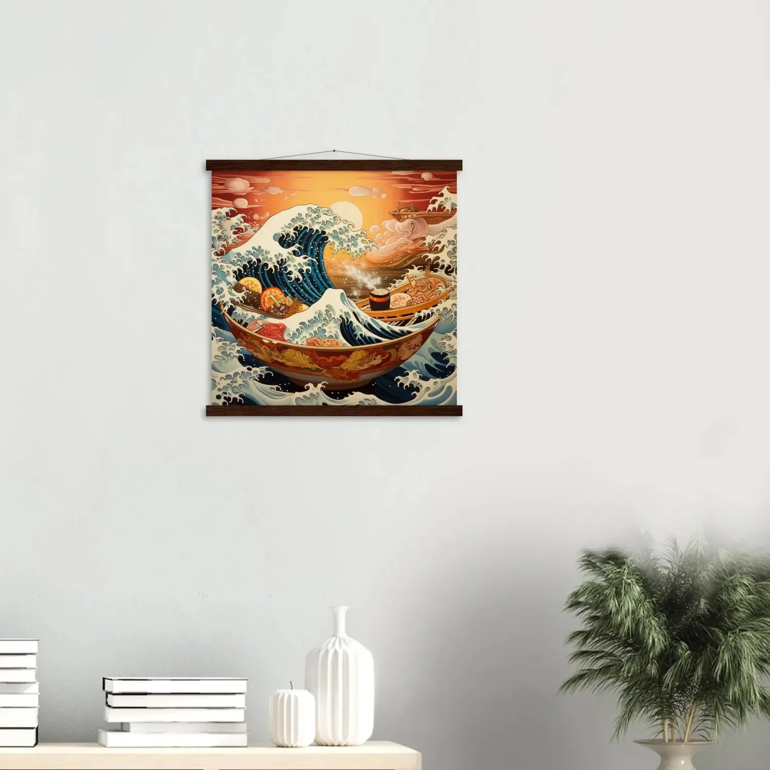 Japon style Kanagawa tableau art moderne vague