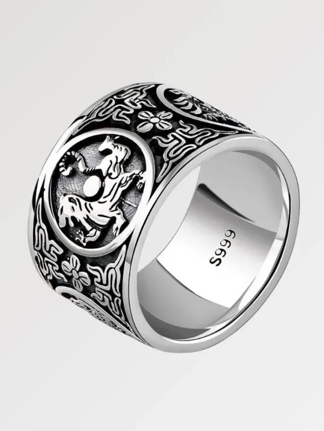 Japon style Shinjuku bague tigre argent force