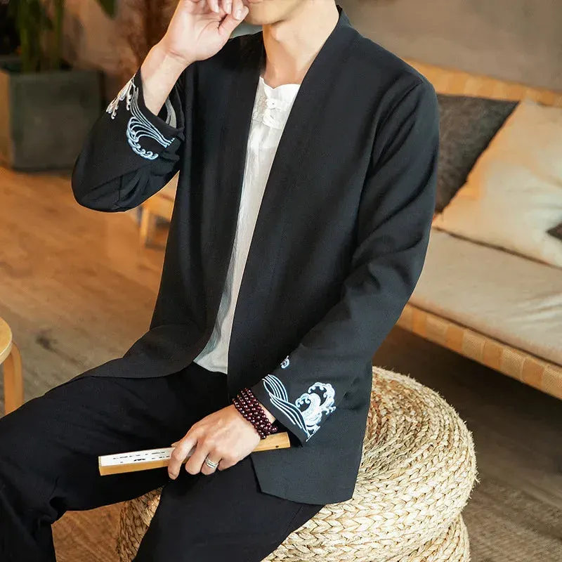 Japon style blazer kimono homme coupe ample