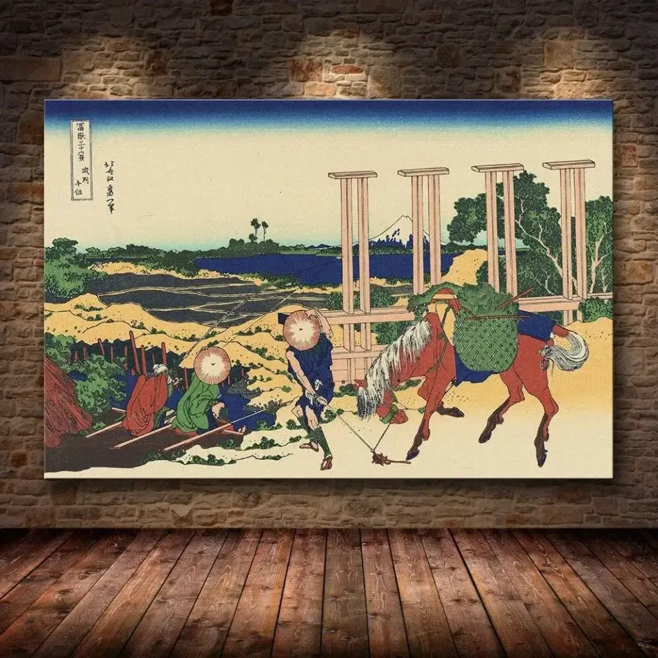 Japon style umakishi estampe japonaise cheval traditionnelle
