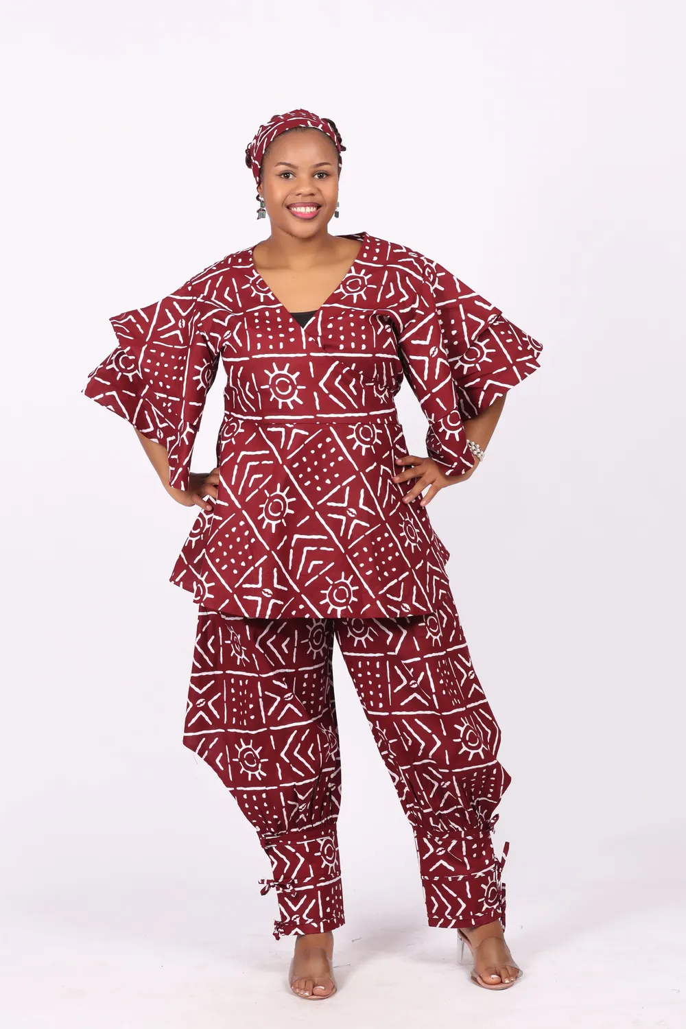 KAVAZI Wrap Top With String Pant ensemble femme