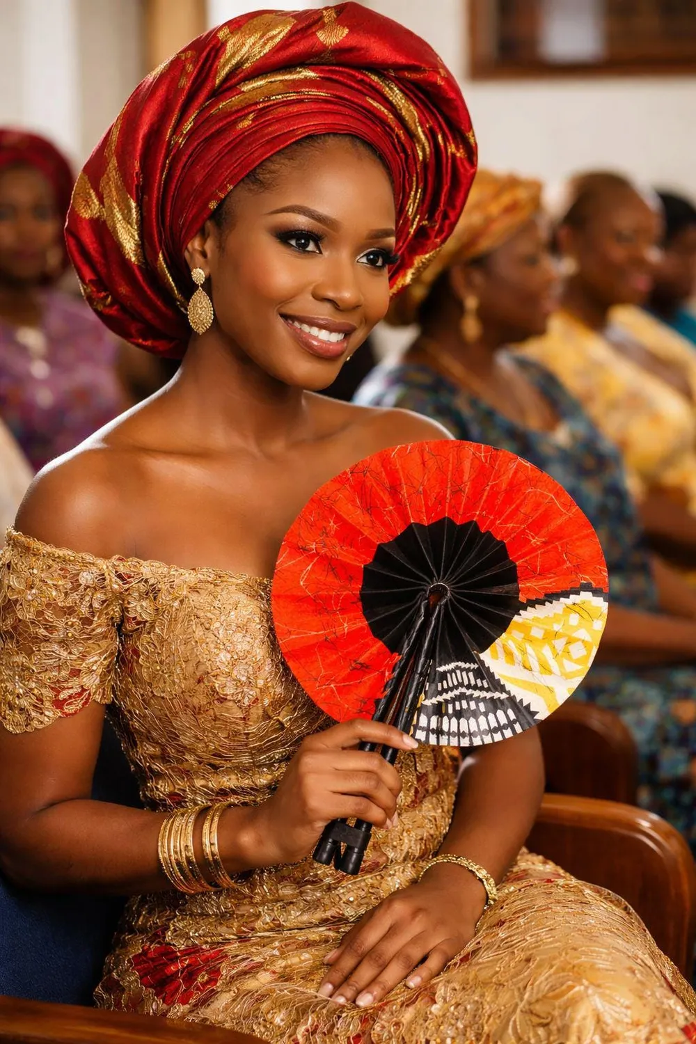 KAVAZI Éventails africains pliables coton fait main