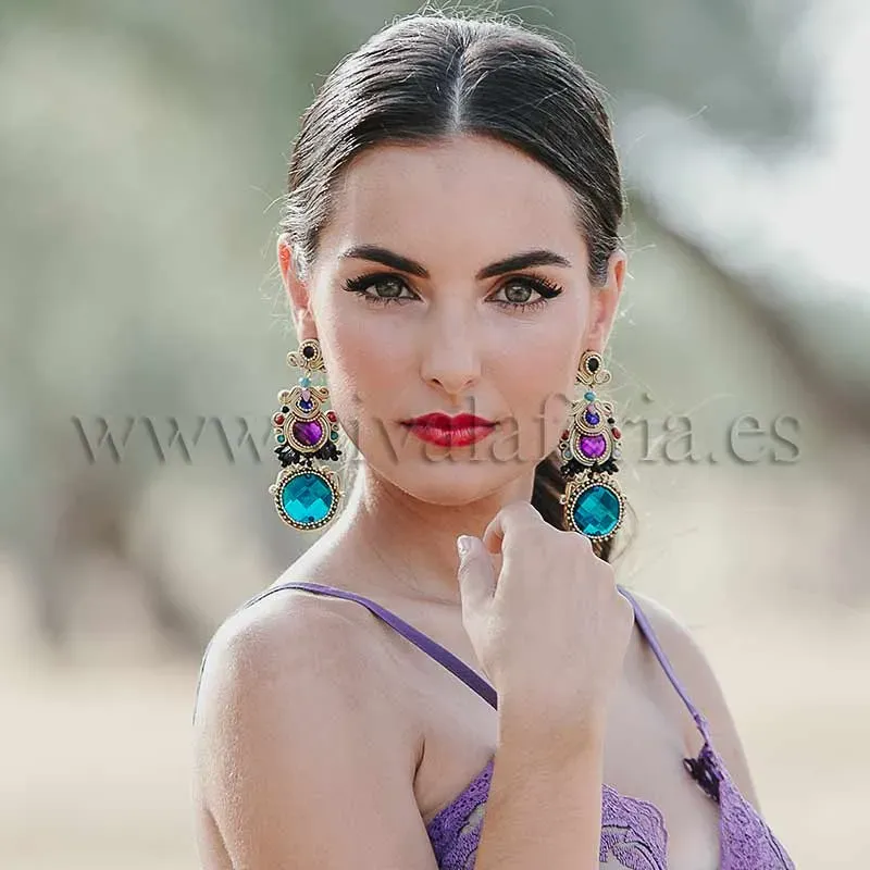 Viva La Feria Roxane Candela de Reina boucles turquoise