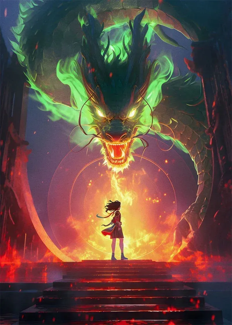 Japon style Tableau Dragon Japonais tableau mural