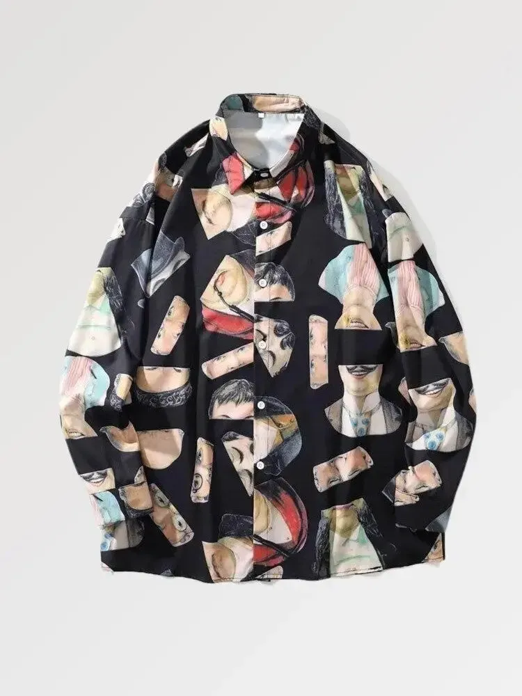 Japon style Himeji chemise imprimé coton streetwear