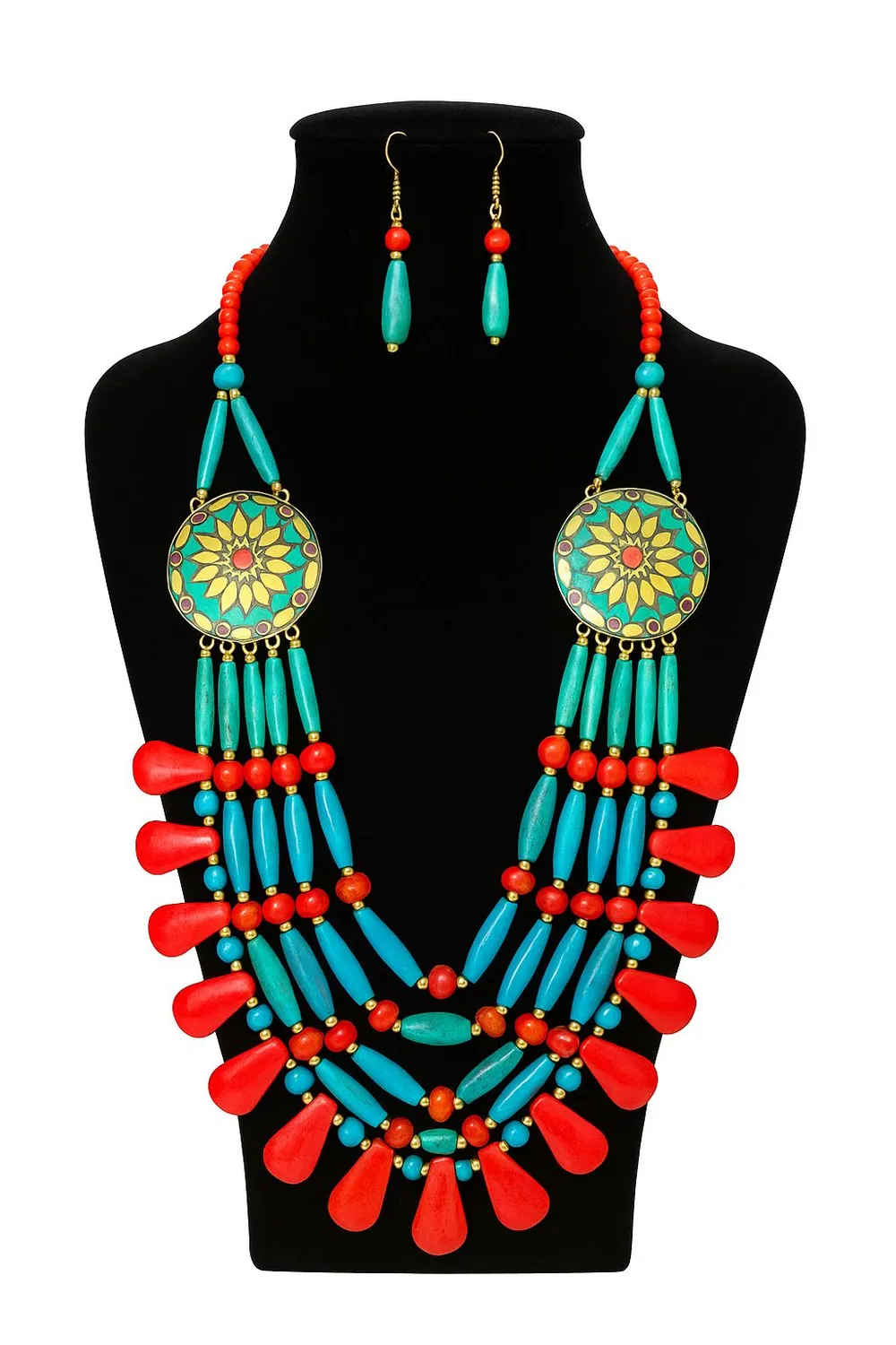 KAVAZI parure collier boucles d’oreilles femme assortie