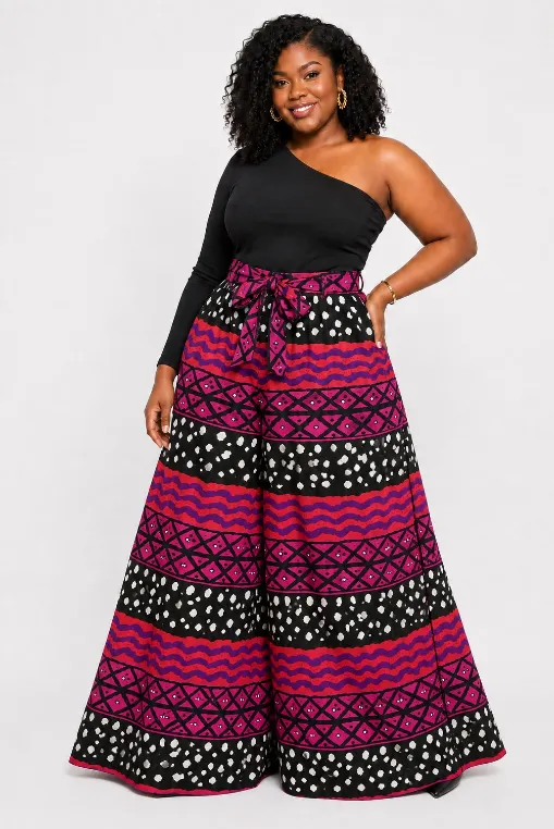 KAVAZI Palazoo Pant pantalon palazzo avec bandeau assorti