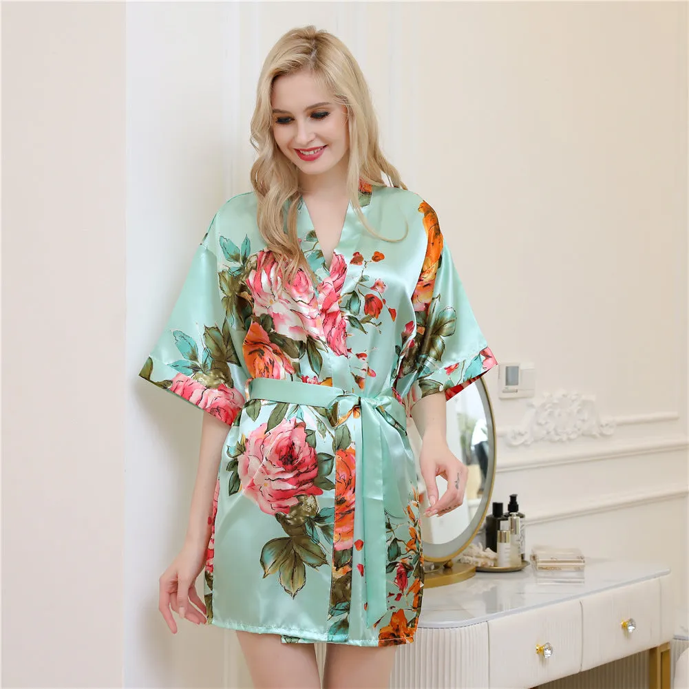 Esprit du Japon peignoir kimono pivoines fleuri femme