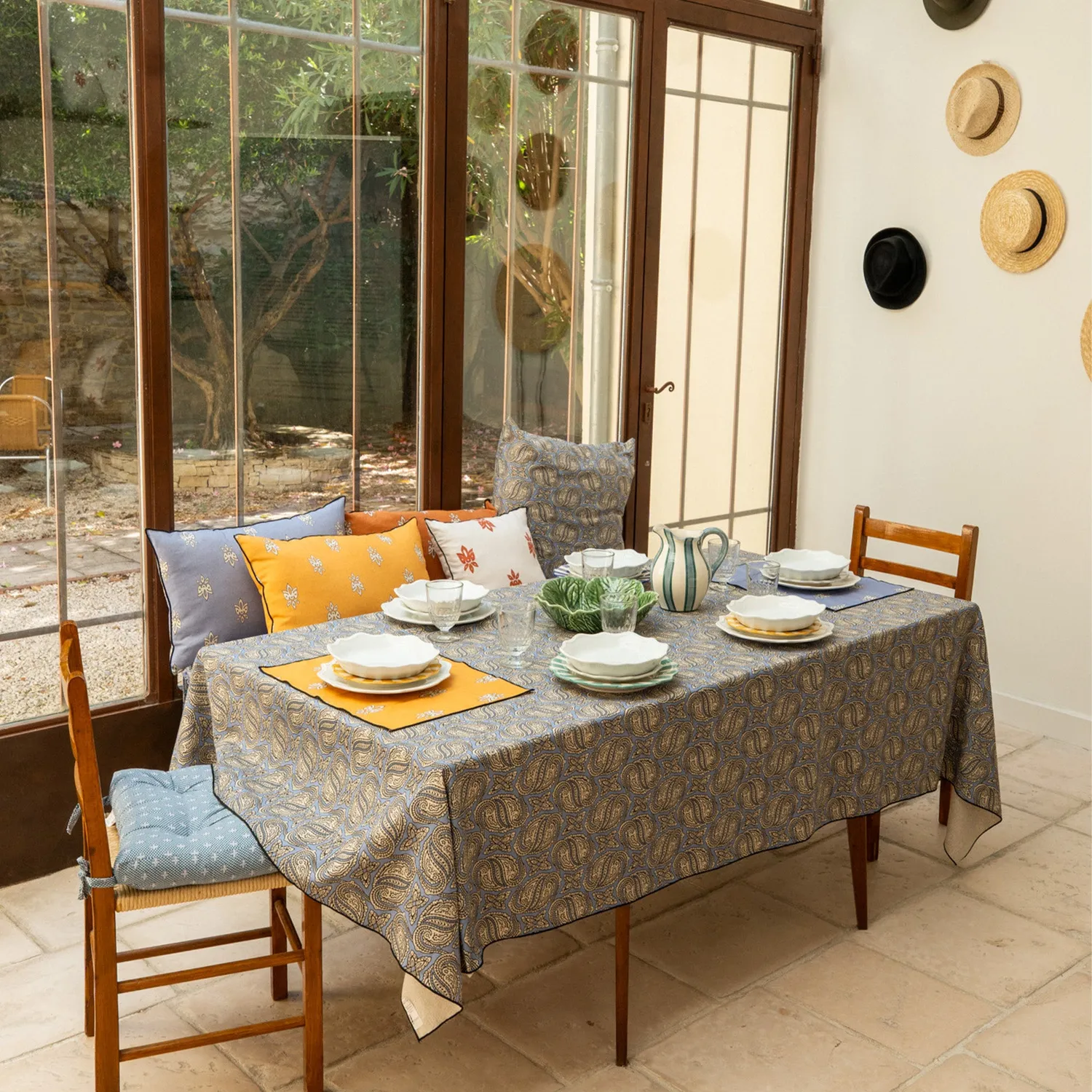 Mistral Paisley Ancien nappe en lin